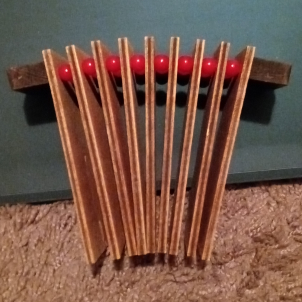 Vintage Hand Painted Wood Clapper Clacker Percussion Musical Instrument